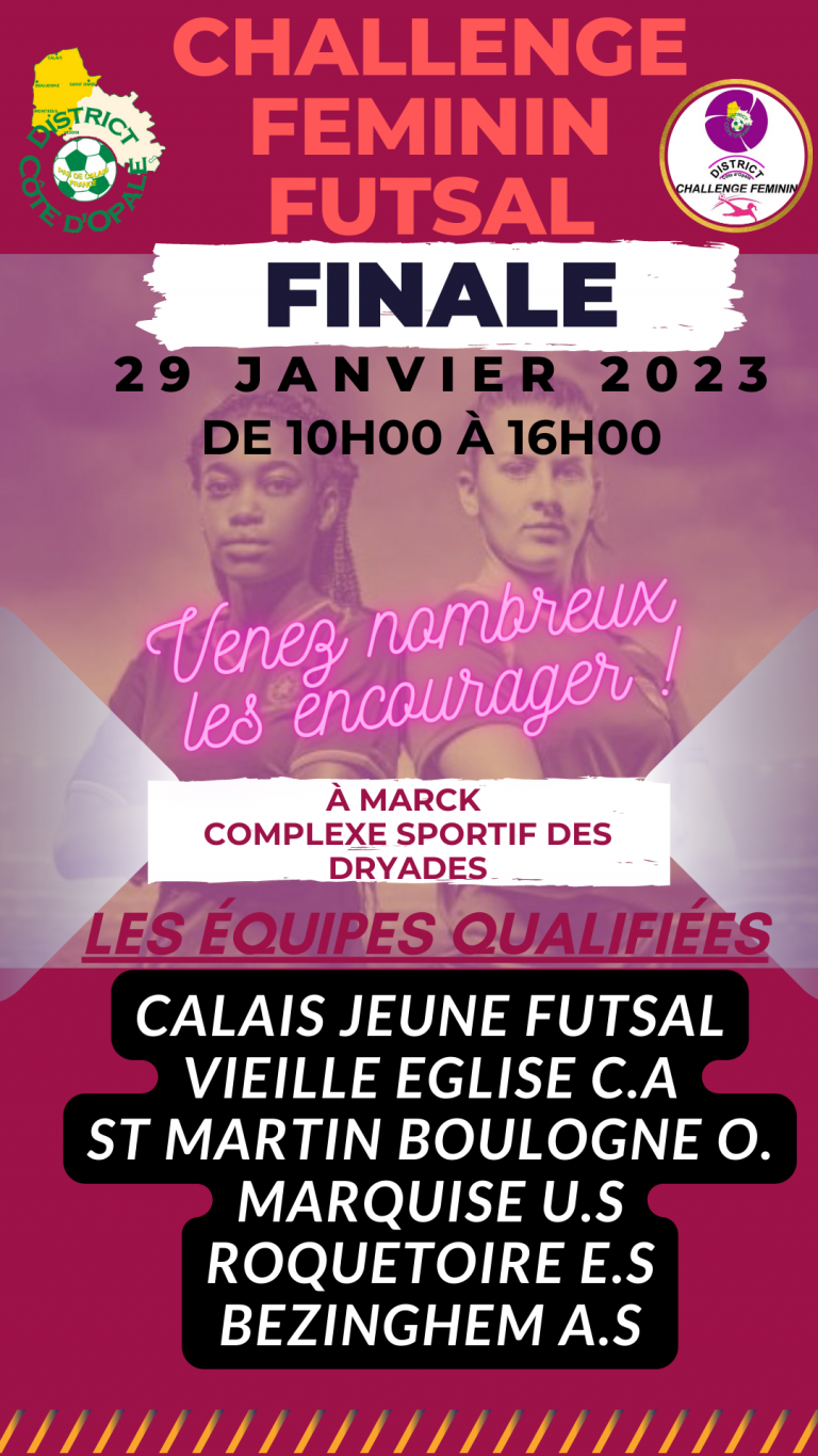 Finale Challenge Feminin Futsal Le District Cote D Opale